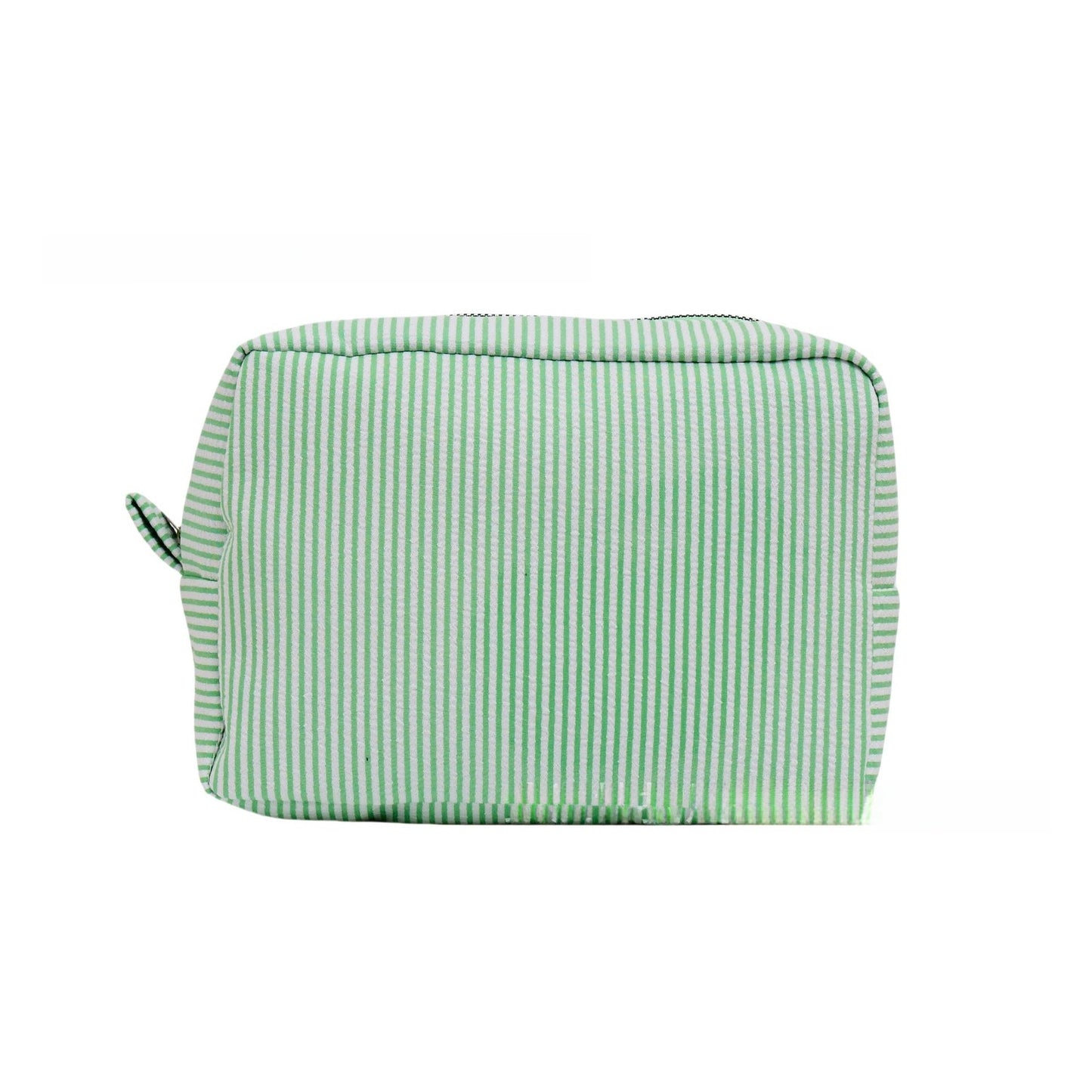 Personalized Embroidered Seersucker Cosmetic Bag