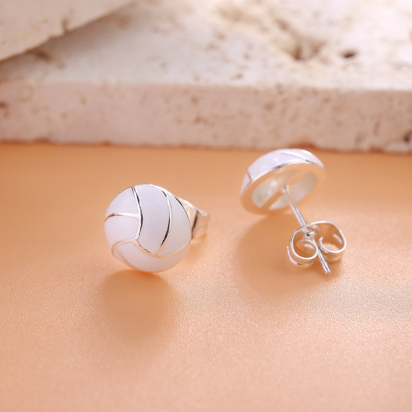 New Amazon Wholesale Sterling Silver Earrings Basketball Earrings Sports Earrings Football Copper Earrings Volleyball Baseball Earrings