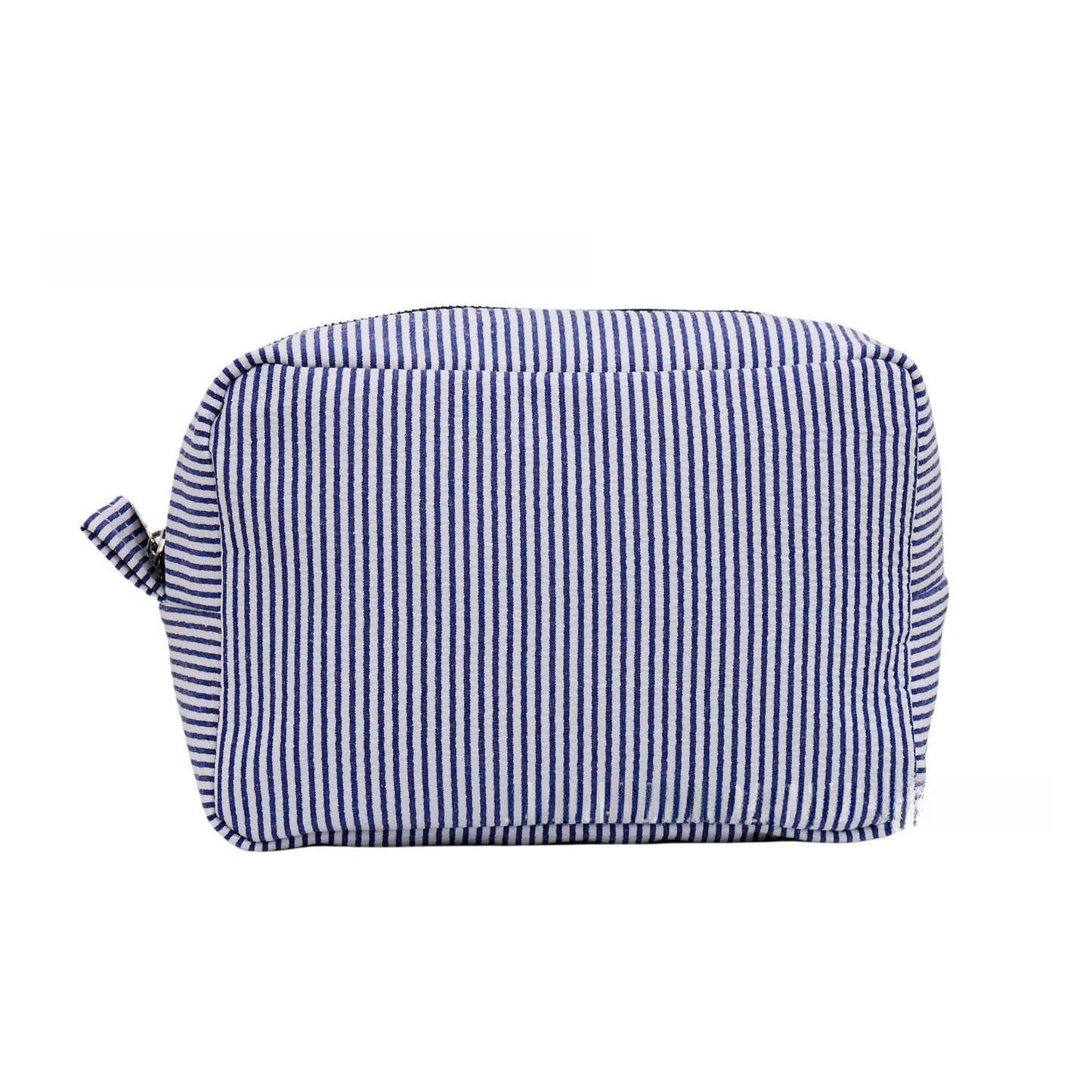 Personalized Embroidered Seersucker Cosmetic Bag