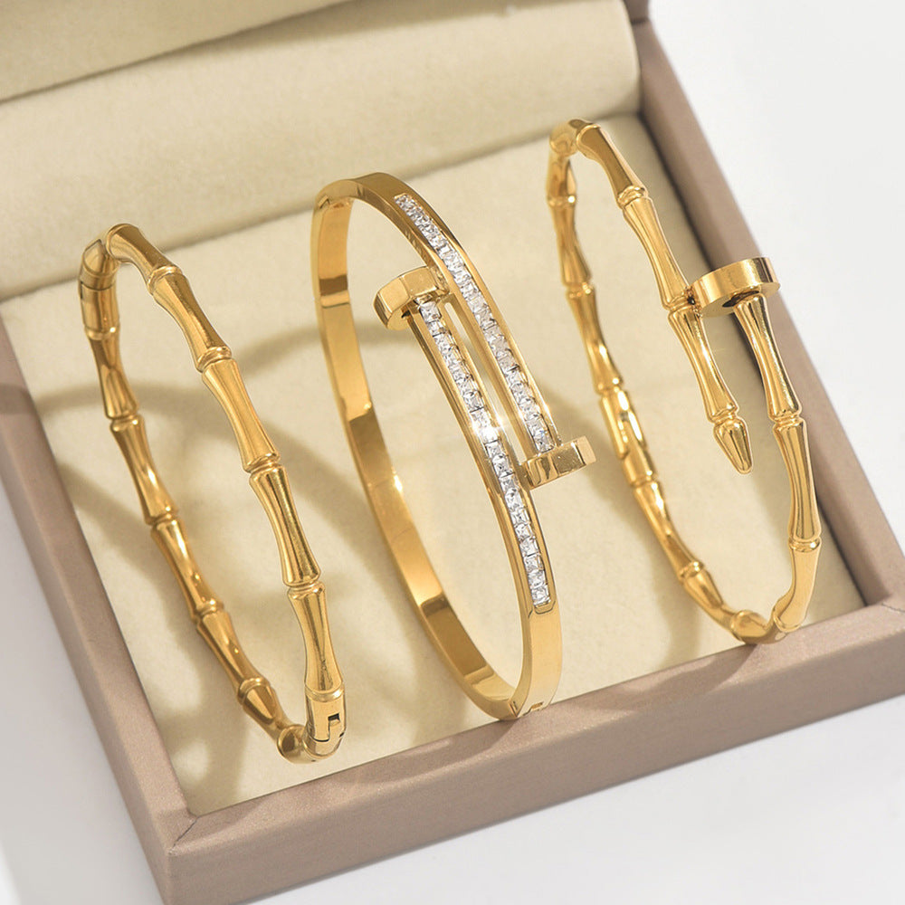 Fashion Stainless Steel Gold and Silver Bangles