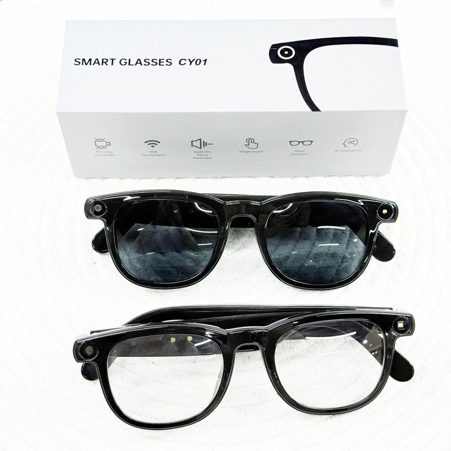 Smart Glasses with 8MP Camera AI Voice Assistant 32GB Storage