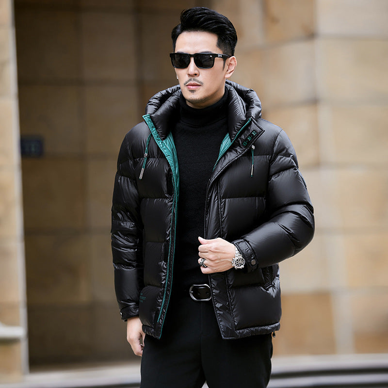 Men's Hooded Down Jacket Winter Warm Windproof