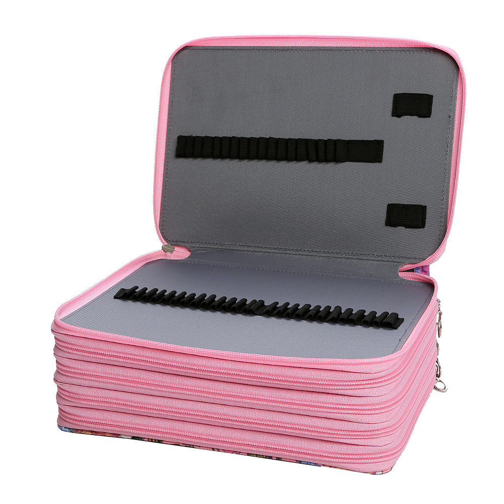 Large-capacity five-layer zippered pencil case