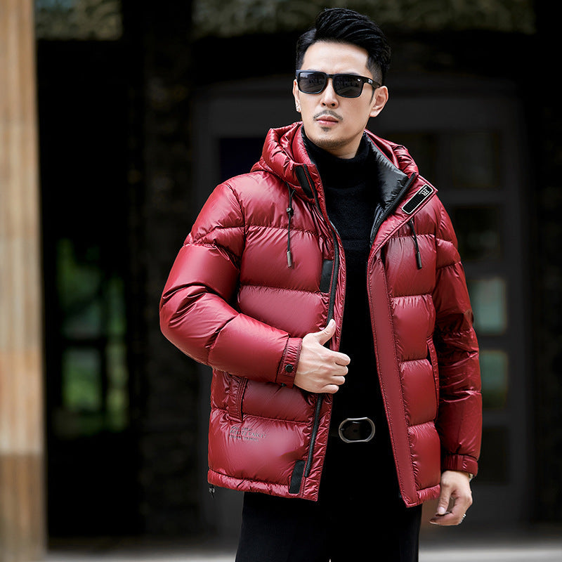 Men's Hooded Down Jacket Winter Warm Windproof