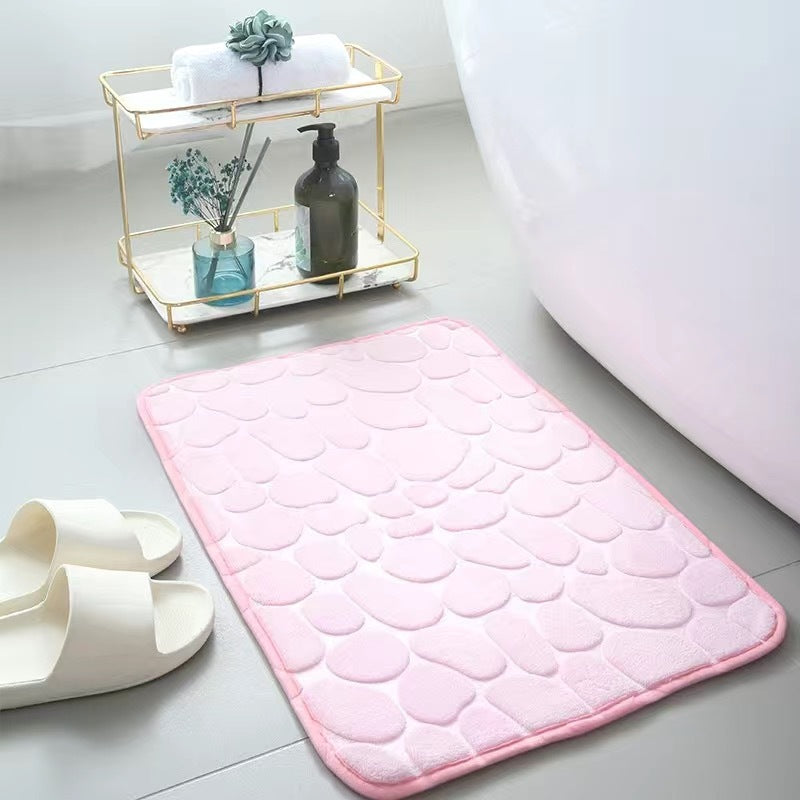 Coral Velvet Absorbent Bathroom Floor Mat Non-Slip Memory Foam Door Mat