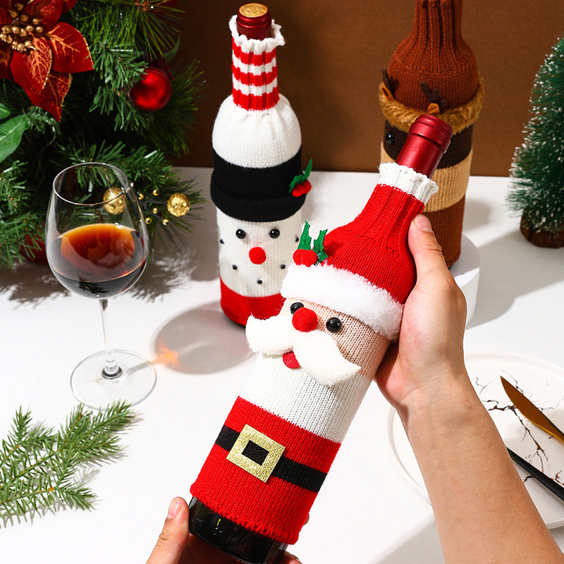 Christmas Decorative Bottle Sleeve Knitted