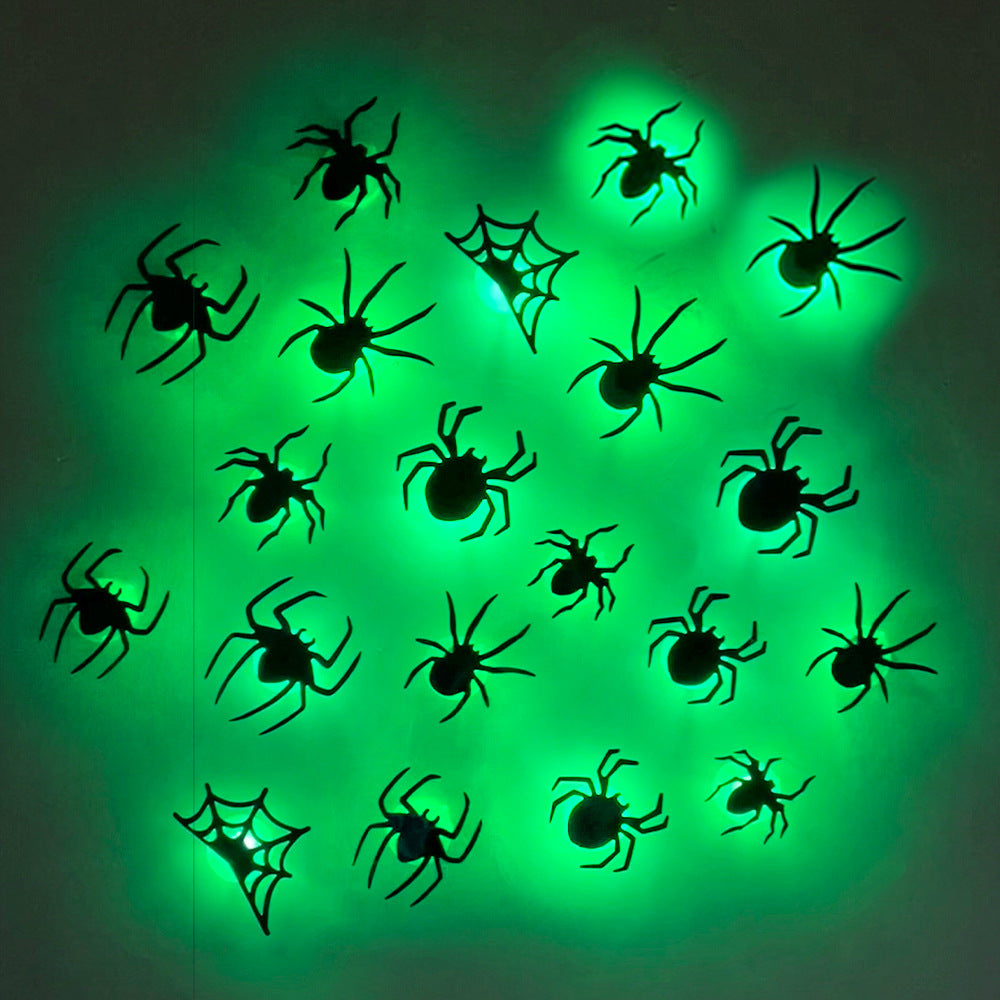 Halloween 3D Spider Bat LED Flashing Wall Stickers Decoration