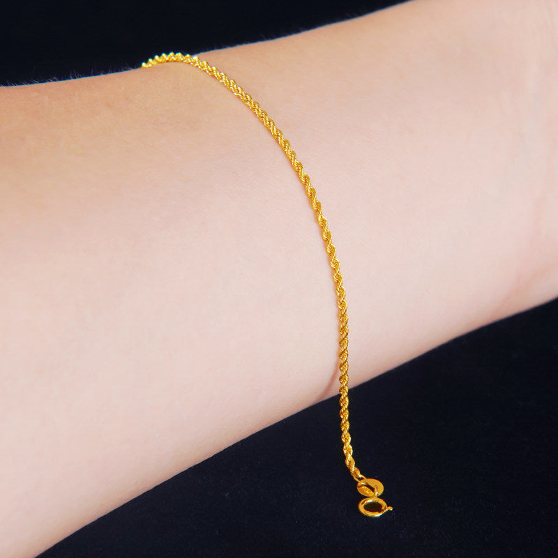 Adjustable 18K Gold Bead Bracelet