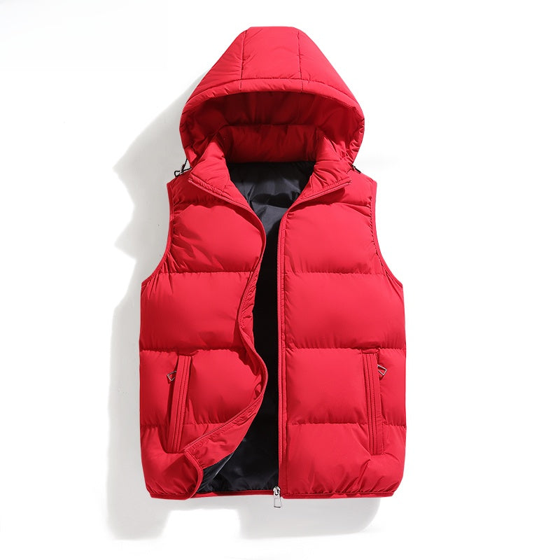 Men's Down Cotton Vest with Hood