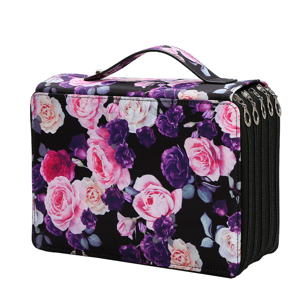 Large-capacity five-layer zippered pencil case