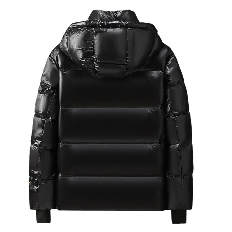 Black Gold Hooded Down Jacket for Men and Women