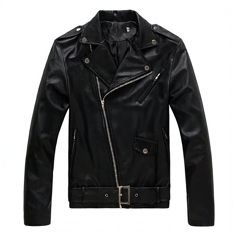 Spring and Autumn New Korean Style Motorcycle Slim Fit Leather Jacket Men's Leather Jacket British Fashion Men's Leather Jacket