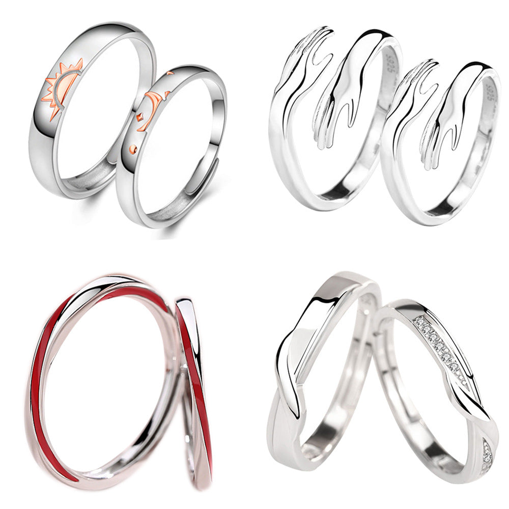 Silver Adjustable Couple Rings