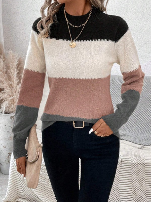 Contrast color sweater