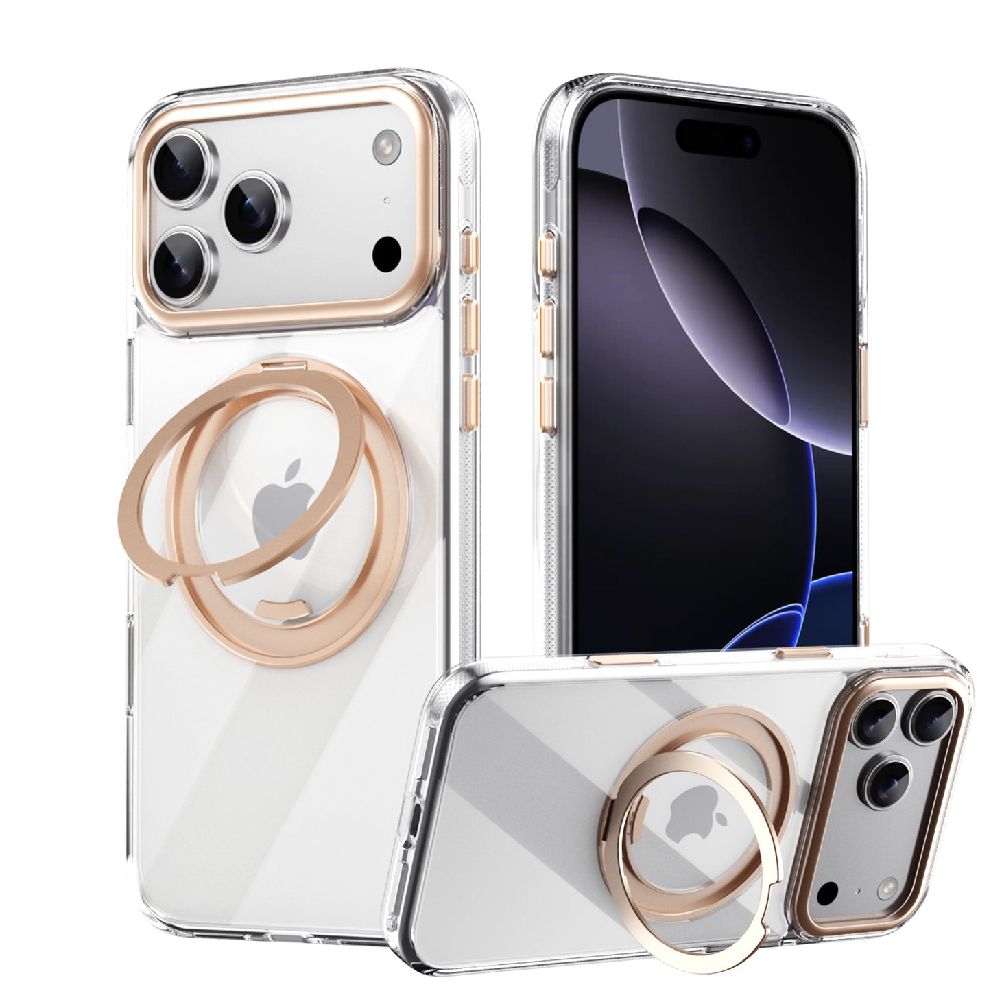 Magnetic 360 Rotating Gear Bracket Phone Case for iPhone