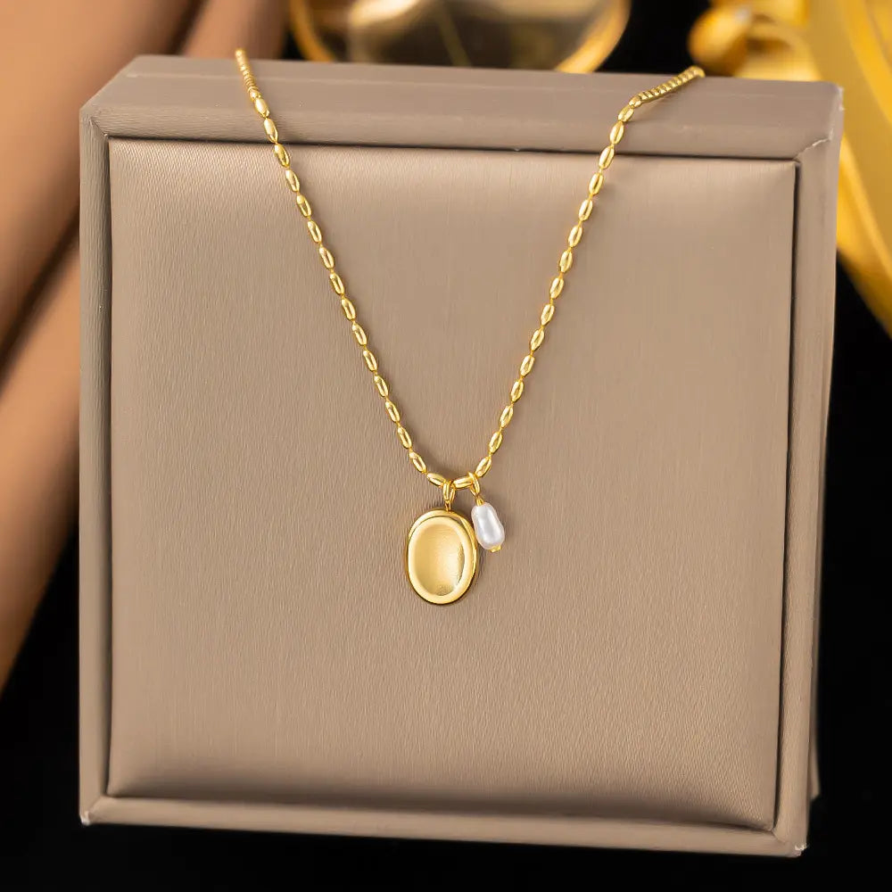 Fashion Titanium Steel Clavicle Necklace