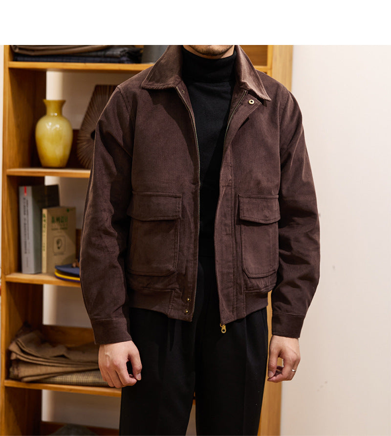 Autumn and winter casual men's corduroy jacket
