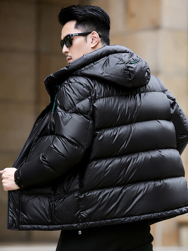 Men's Hooded Down Jacket Winter Warm Windproof