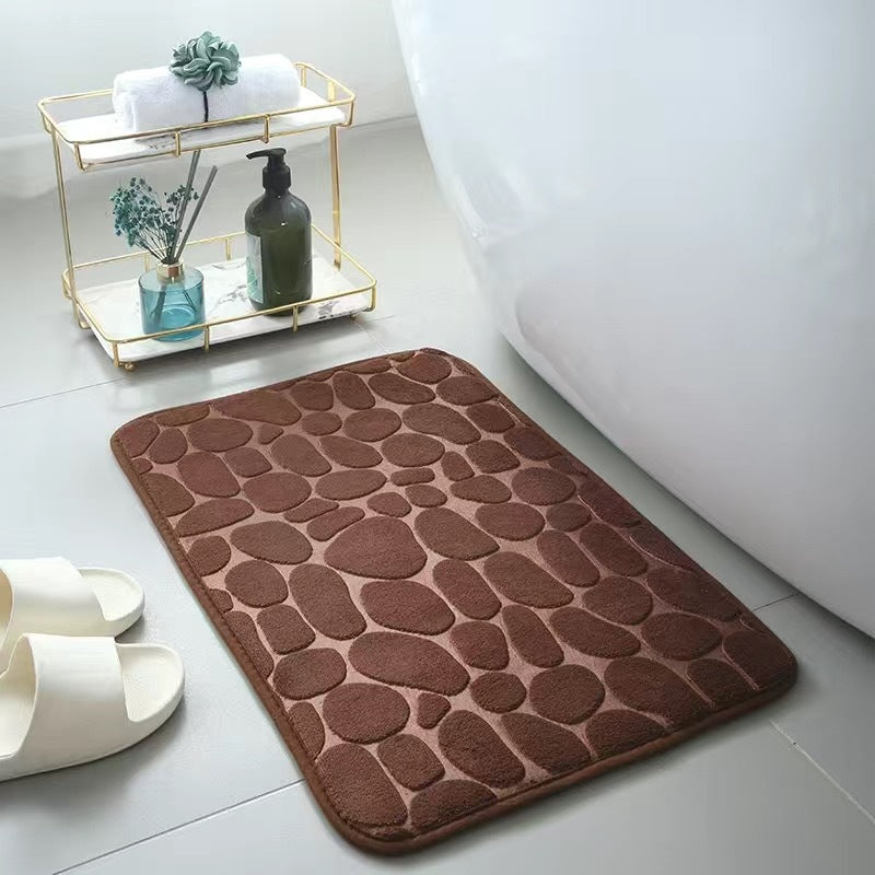 Coral Velvet Absorbent Bathroom Floor Mat Non-Slip Memory Foam Door Mat