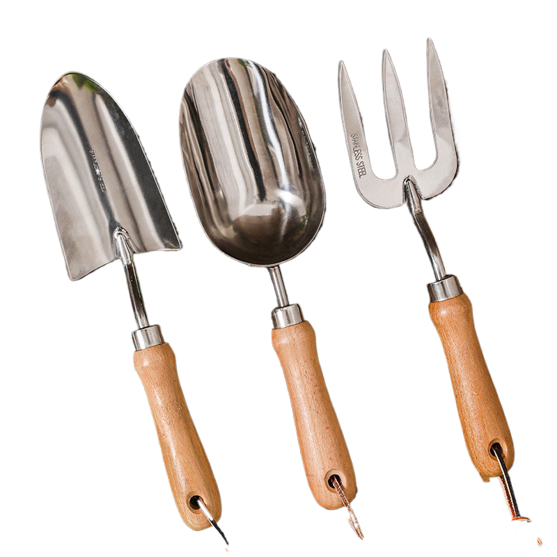 Stainless steel gardening tool set