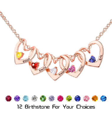 Heart-shaped diamond-studded necklace