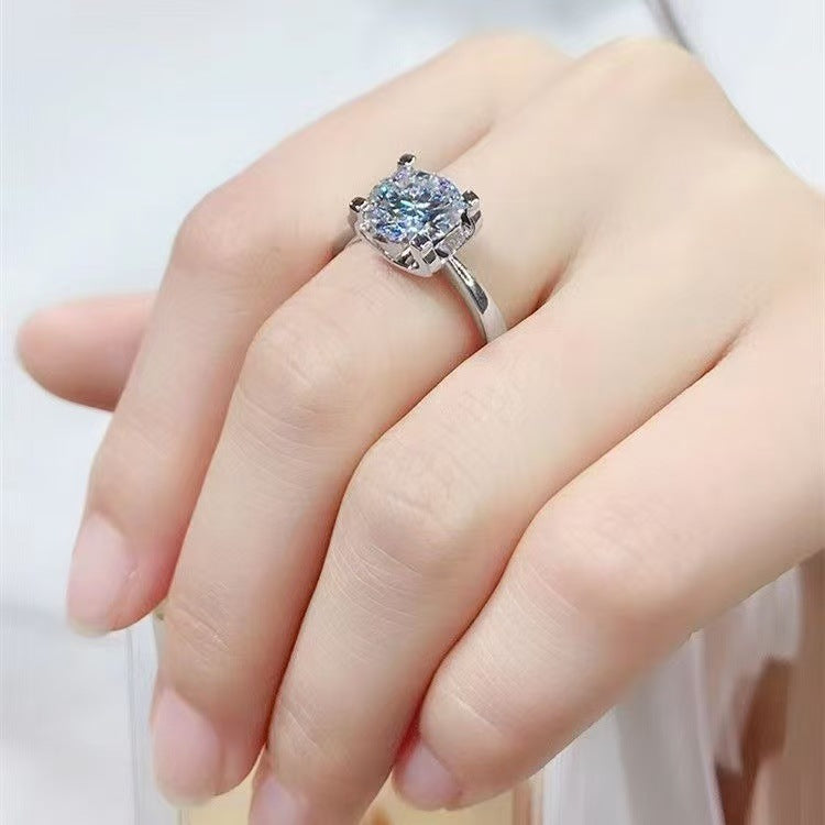 Mozambican diamond sterling silver ring