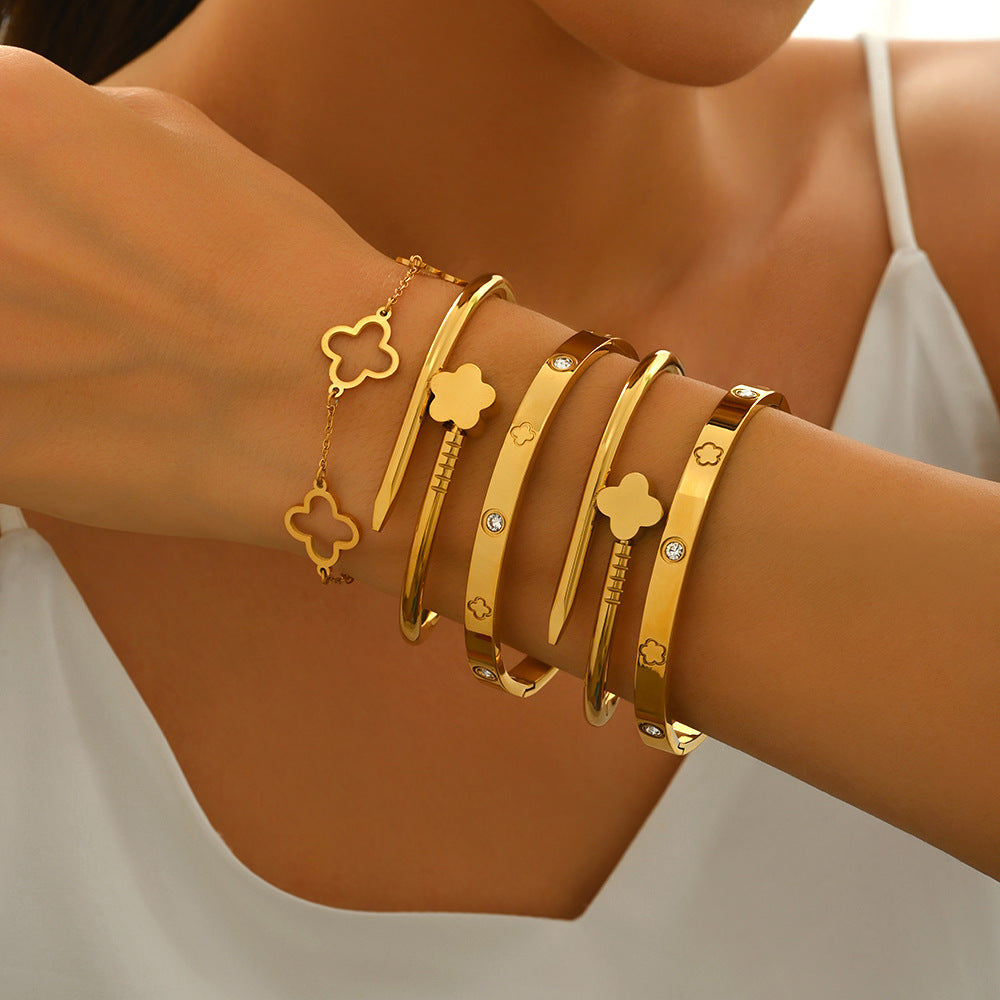 Fashion Stainless Steel Gold and Silver Bangles