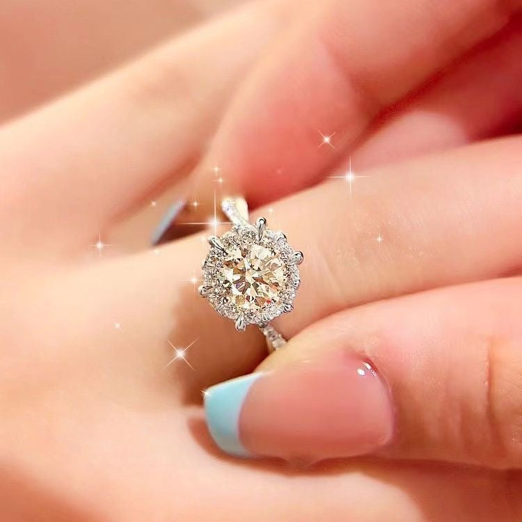 Shining Diamond Hexagram Ring