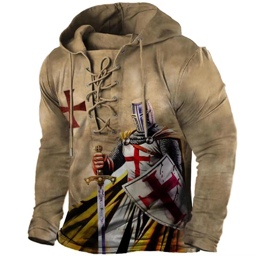 Print Hooded Long Sleeve Sweatshirt
