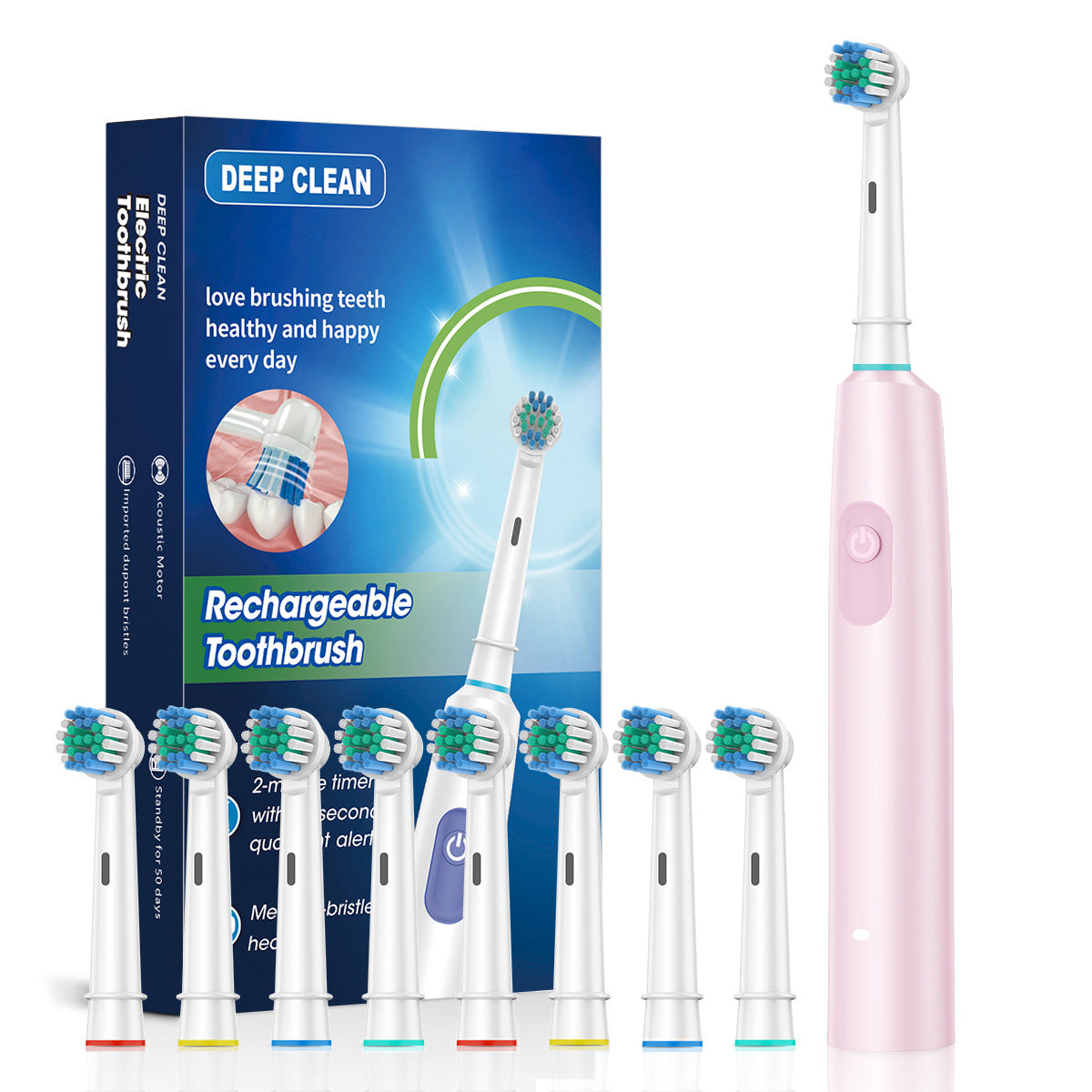 Rotating Electric Toothbrush with 5 Modes and Soft Bristles