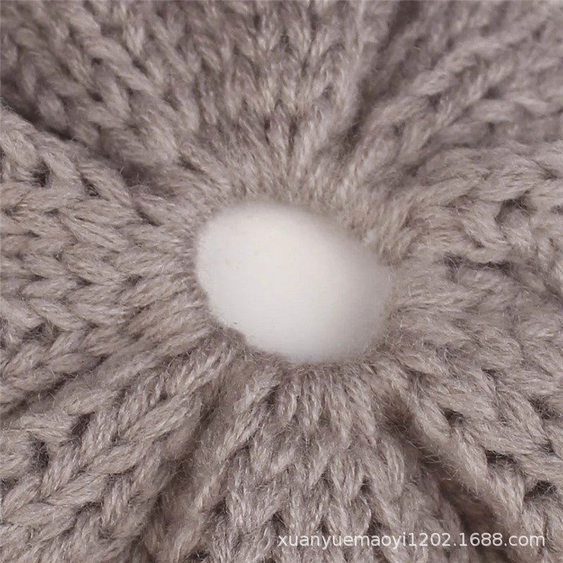 Ponytail Patch Knitted Winter Hat