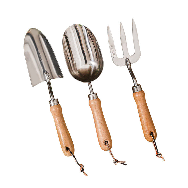 Stainless steel gardening tool set