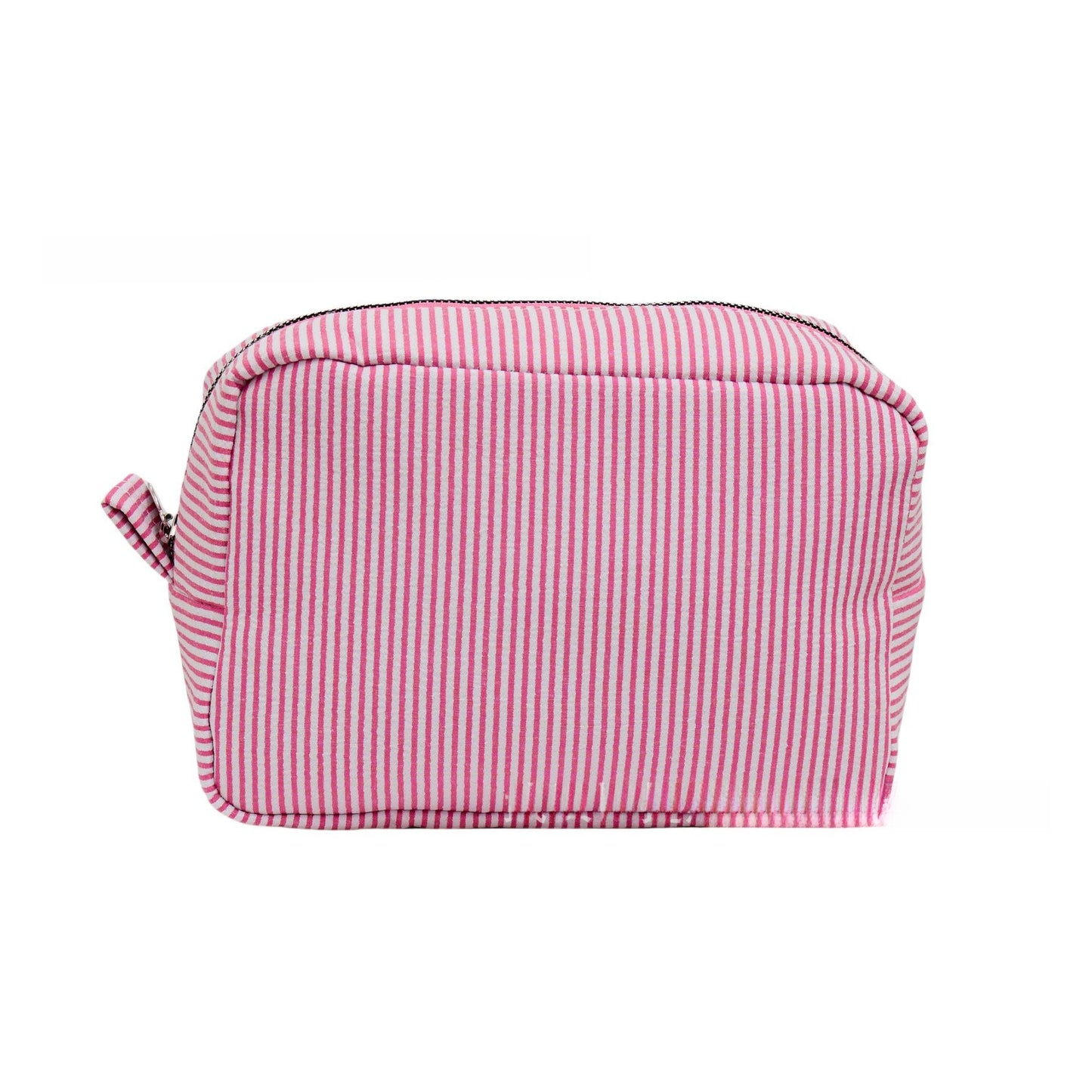 Personalized Embroidered Seersucker Cosmetic Bag