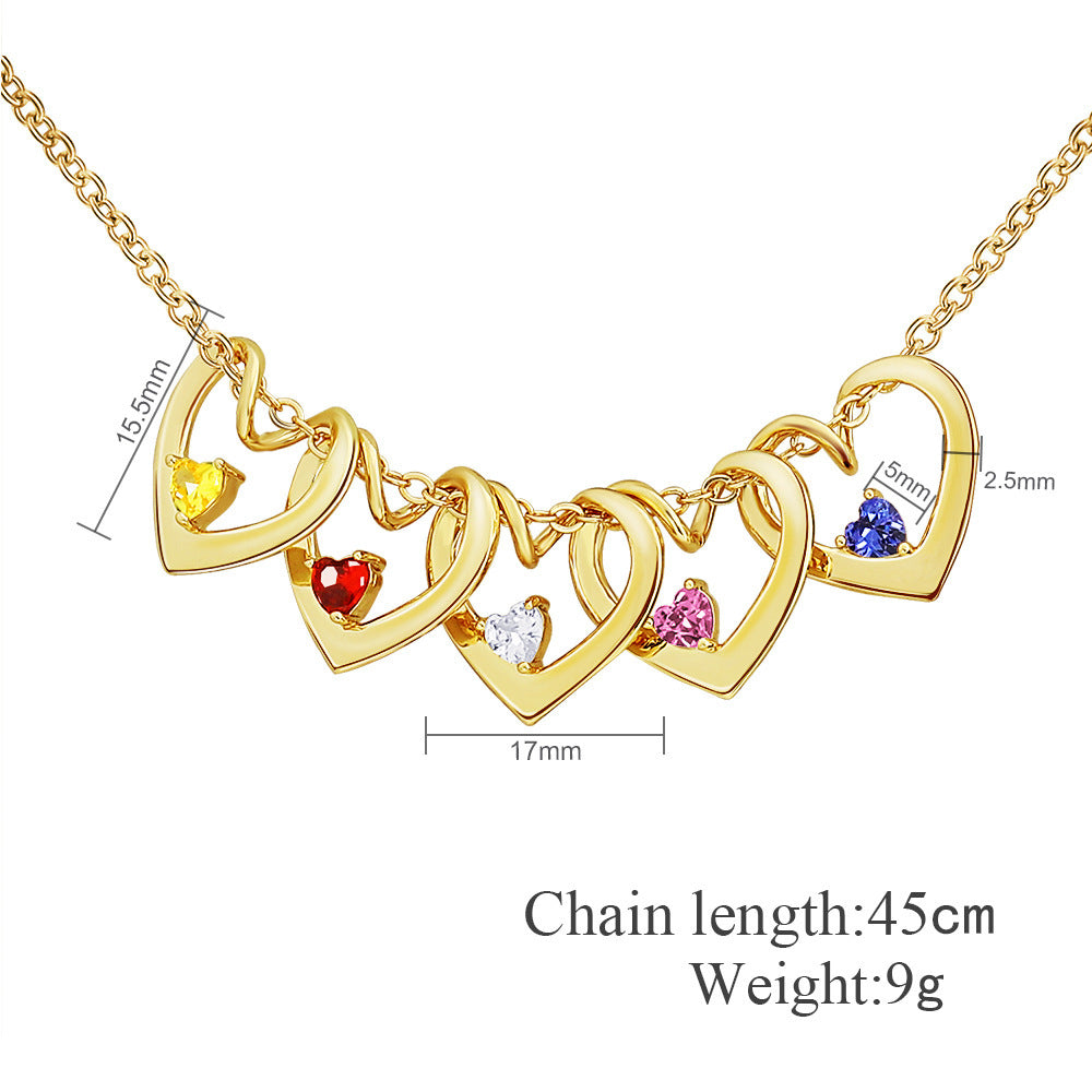 Heart-shaped diamond-studded necklace