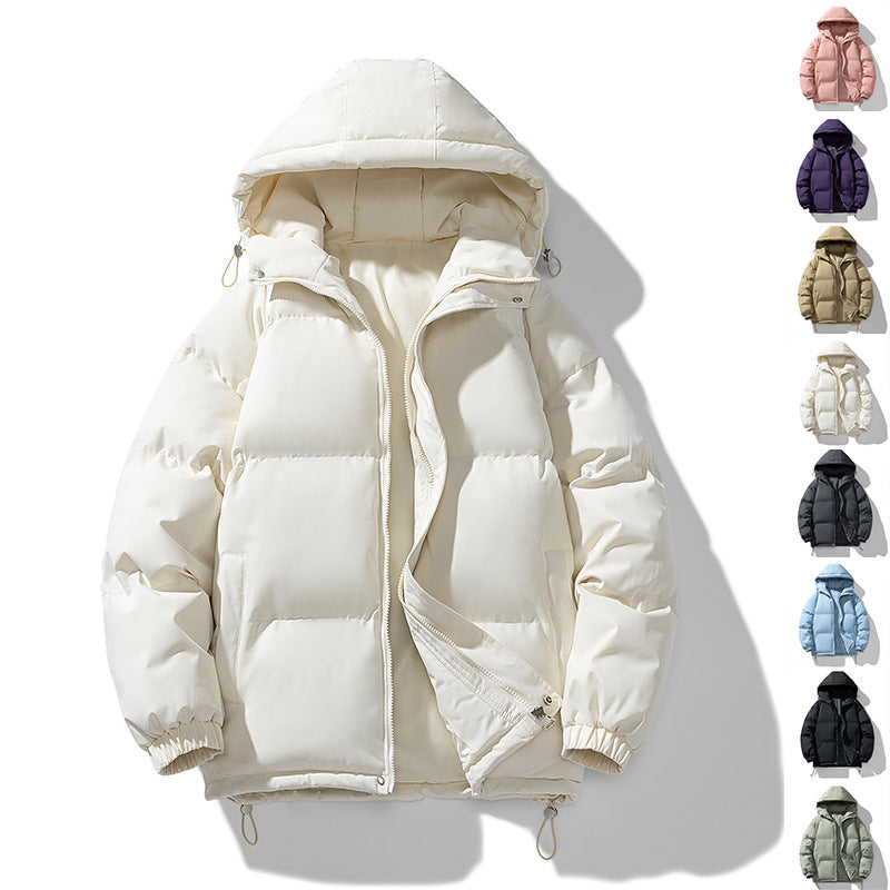 Winter men's hooded down jacket with down and cotton filling
