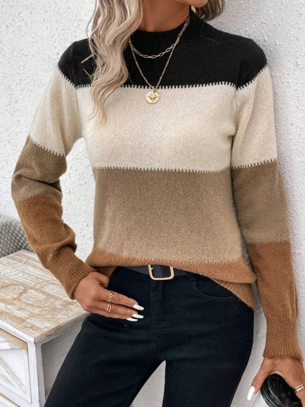 Contrast color sweater