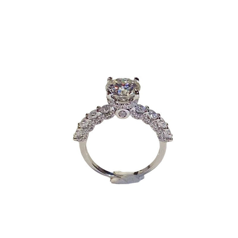 Moissanite sterling silver diamond ring