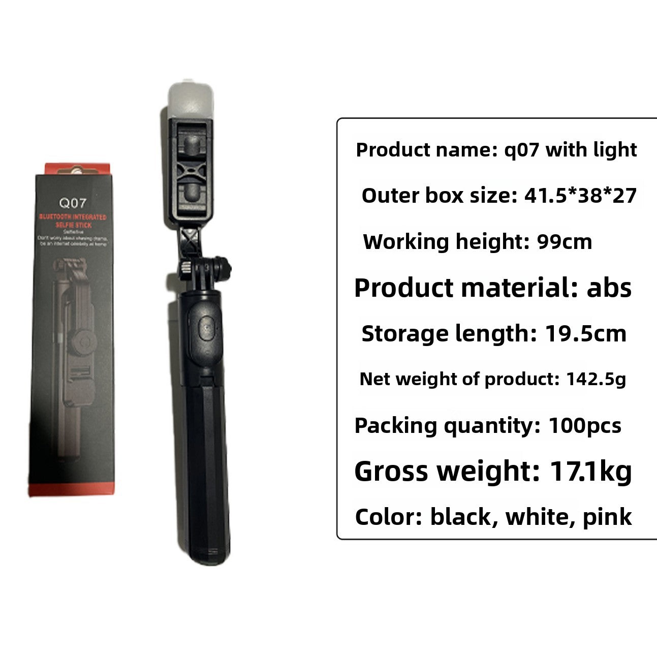 Bluetooth retractable tripod