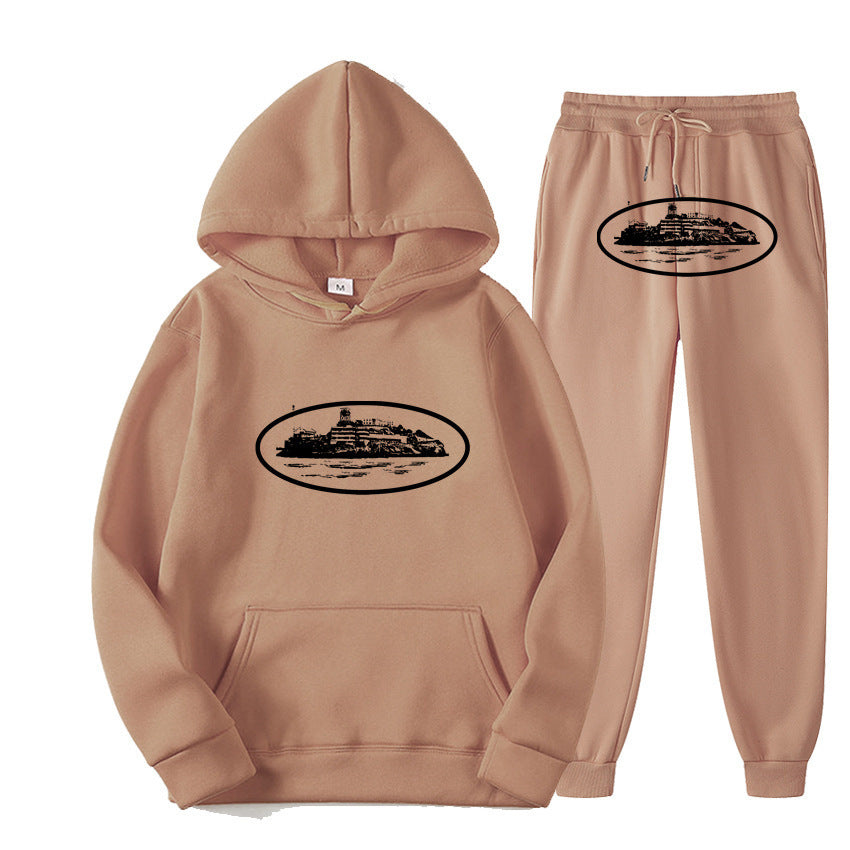 Loose hoodie set for trendy street wear