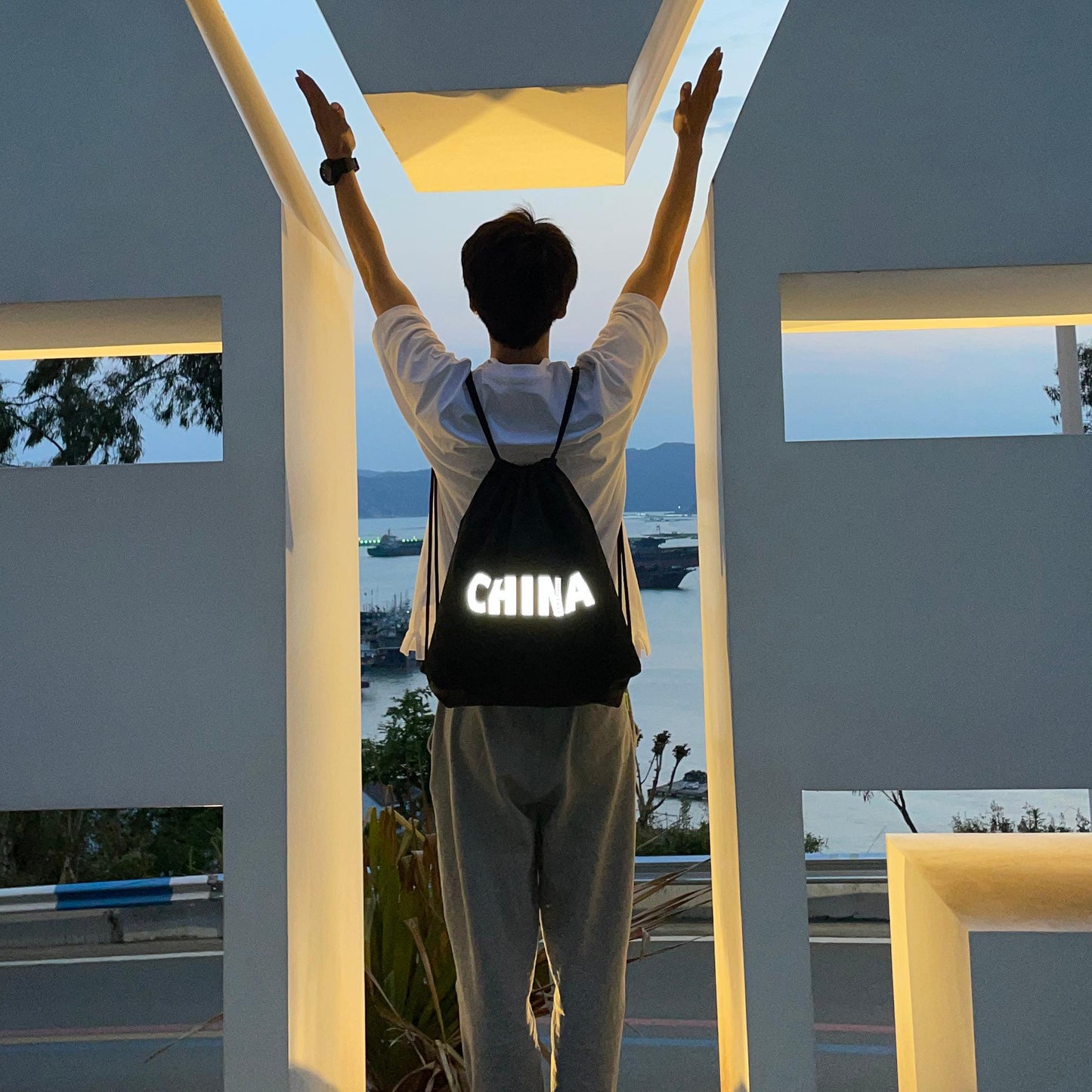 Sport canvas drawstring backpack