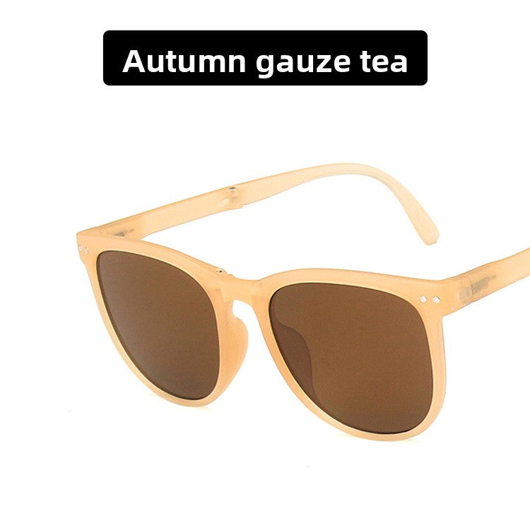 Folding air-cushion sunglasses for women, brown sunglasses