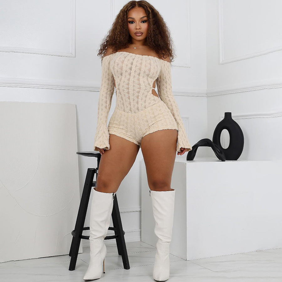 Long Sleeve High Waist Slim Fit Jumpsuit