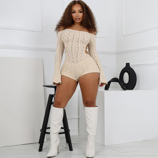 Long Sleeve High Waist Slim Fit Jumpsuit