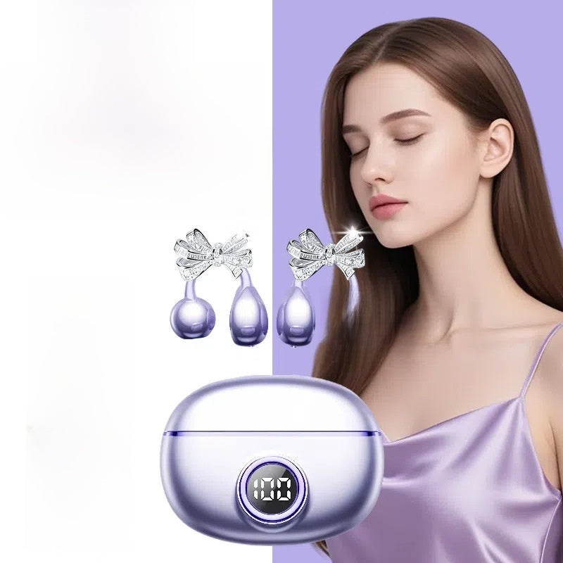 Wireless Bluetooth Ear Clip Headset with Detachable Earrings