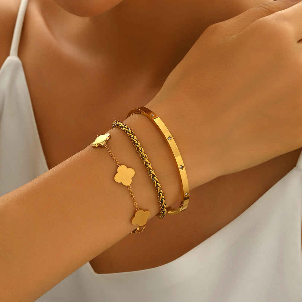 Fashion Stainless Steel Gold and Silver Bangles