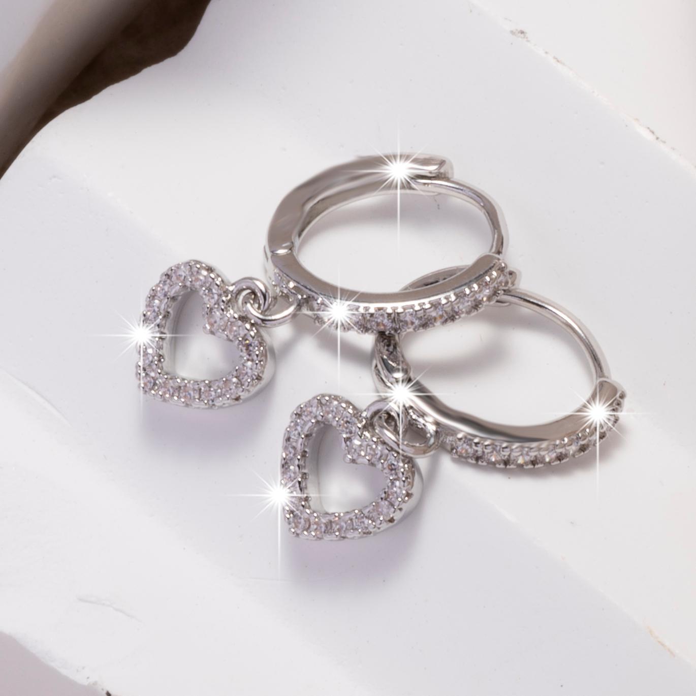 Retro Simple Heart Pendant Earrings