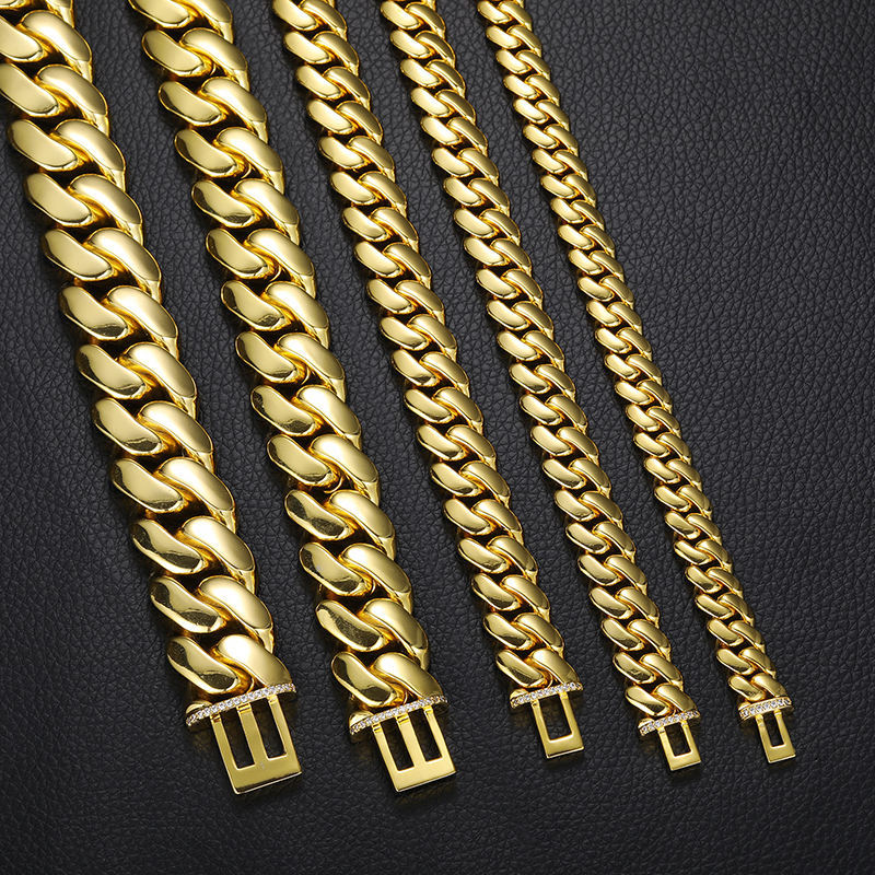 Men's Hip-Hop Copper Cuban Chain Necklace with Zircon Clasp