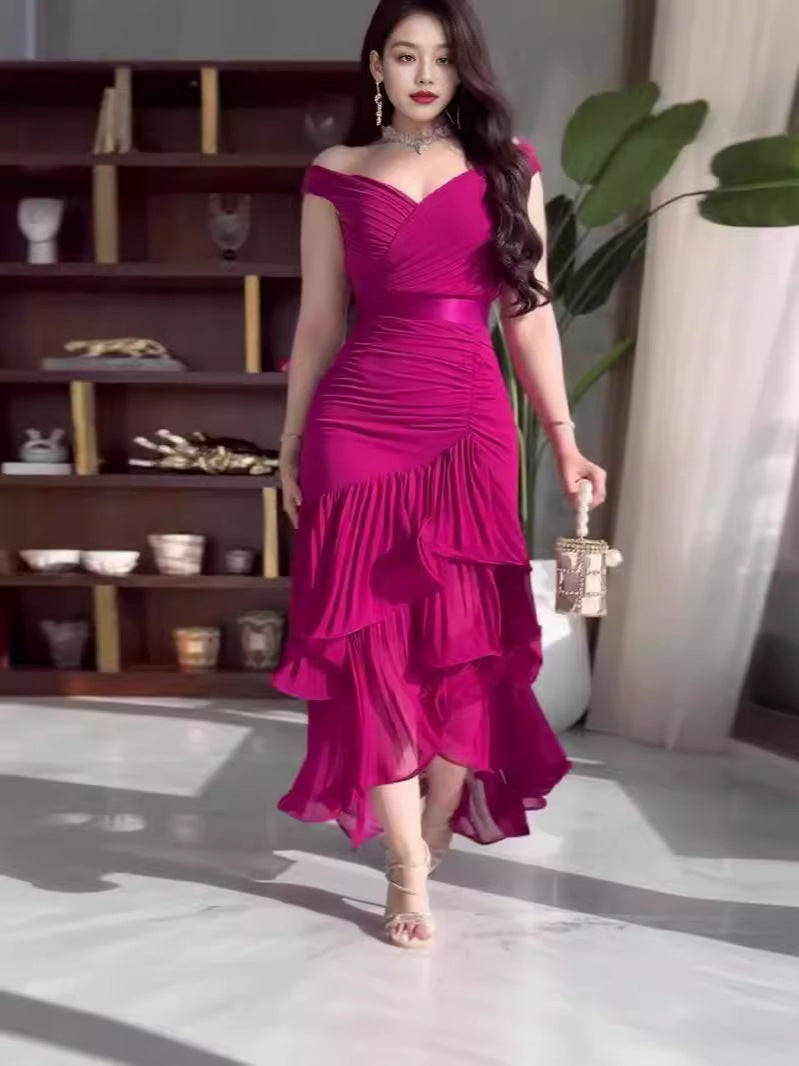 Sleeveless Pleated Chiffon Dress