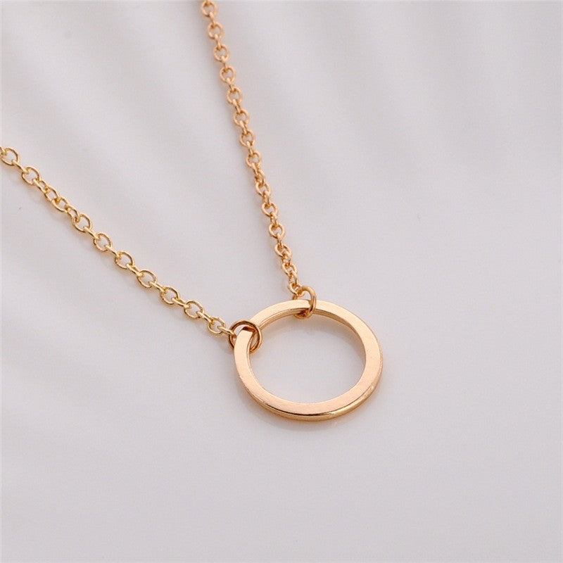 Geometric Ring Pendant Necklace for Women