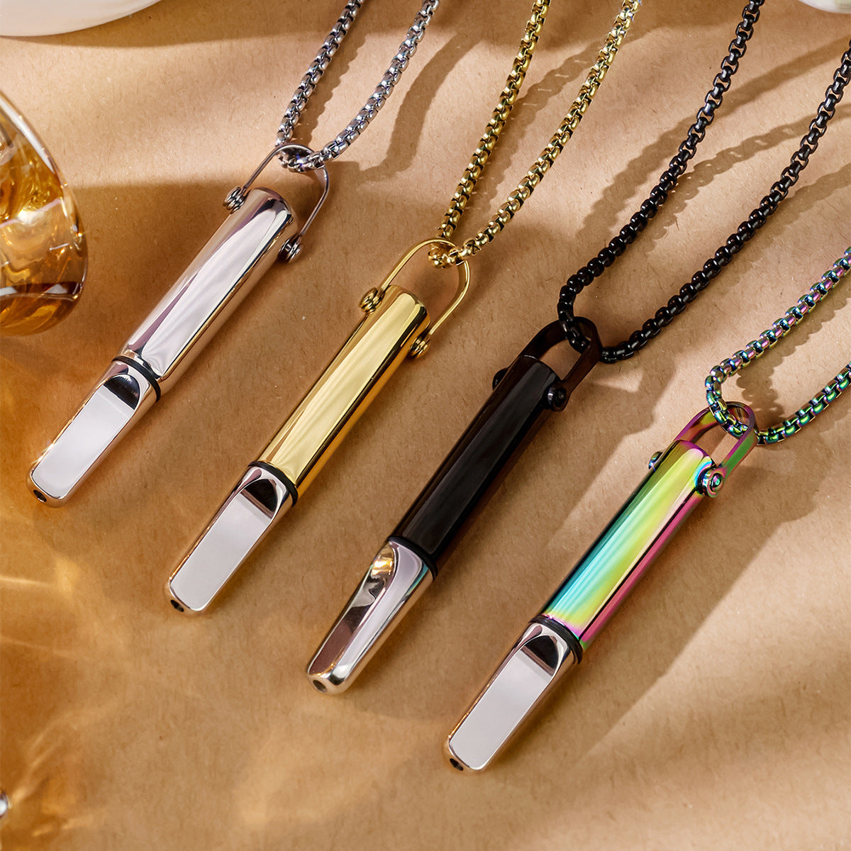 Elegant Titanium Steel Geometric Pendant Necklace